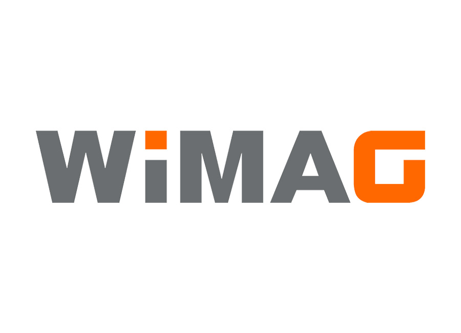 Logo de Wimag, marca dedicada a las soluciones de elevación industrial como cabrestantes, grúas pórtico y sistemas de elevación por vacío.