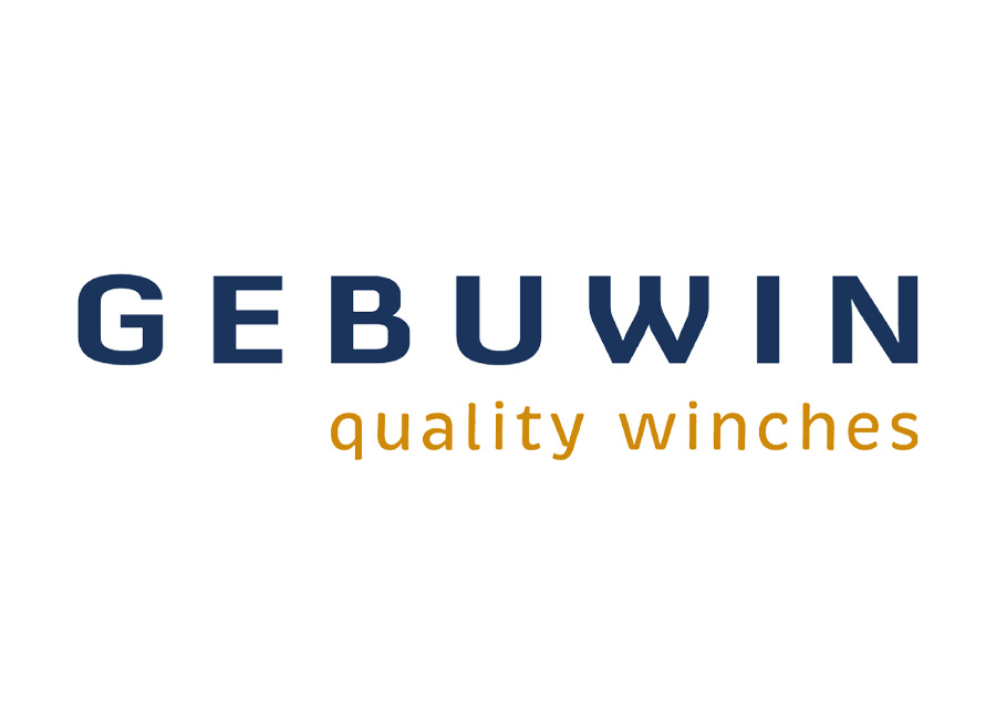Logo de Gebuwin, marca especializada en cabrestantes manuales y eléctricos y grúas pescantes.